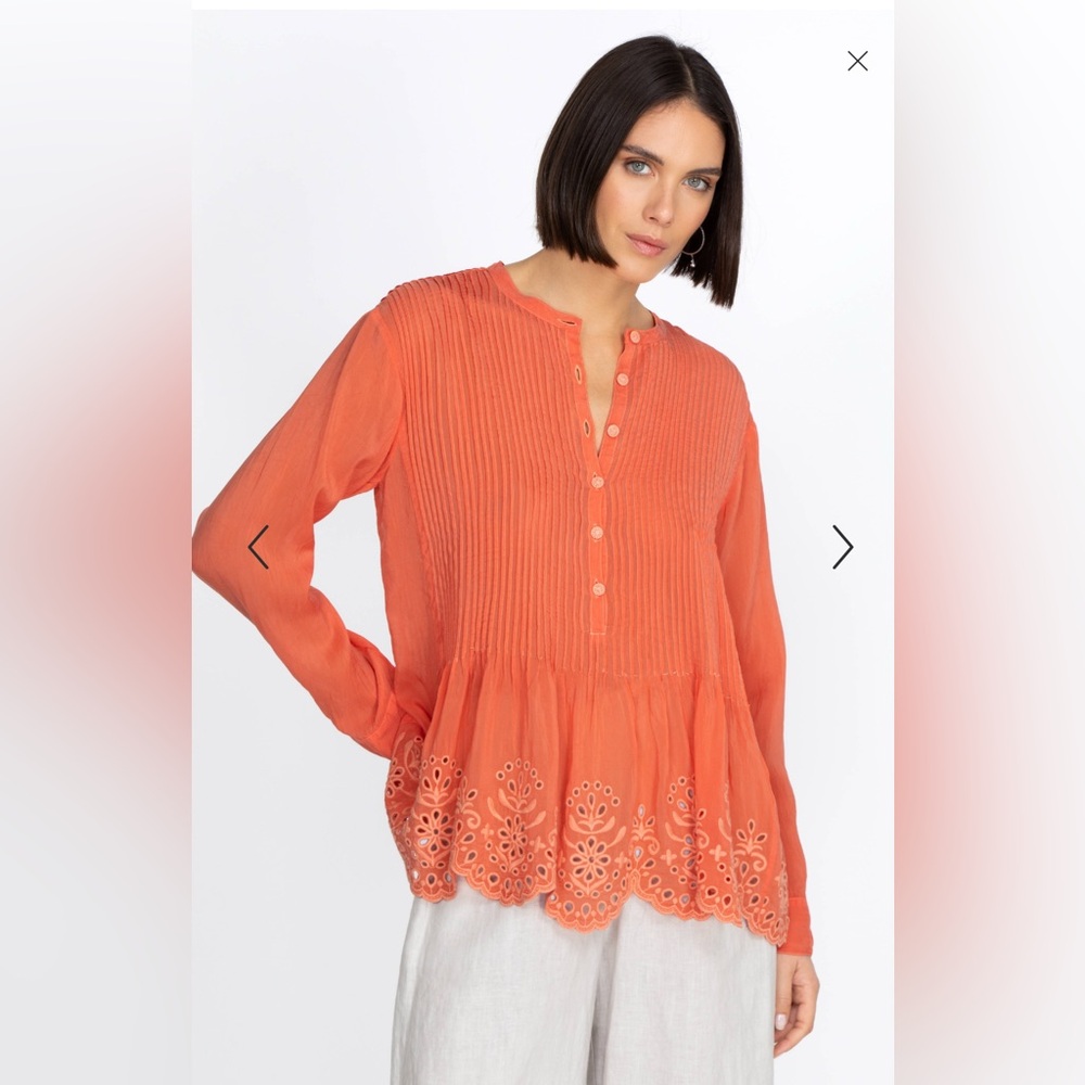 EUC Johnny Was Leonie Pintuck Blouse Sold Out Online